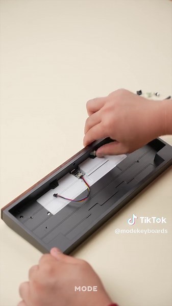 #ModeTempo in grey with a walnut accent and E-White weight built with Mode Tomorrow tactile switches Pre-order Tempo at modedesigns.com/tempo