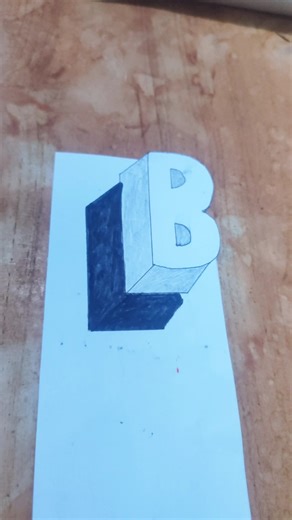 LETTER "B" 3D. #3ddrawing #viralshorts #shorts