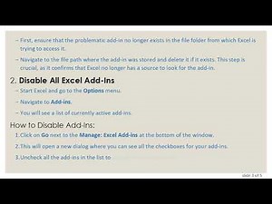 Resolving the Add-In Not Found Error in Excel