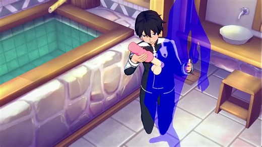 Art Online Yaoi - Kirito Handjob - Japanese Asian Manga anime game porn gay