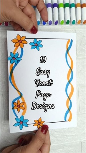 Super easy front page design/ border design for notebook #ytshorts #shorts #trending #viralshorts