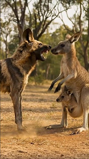 Brave Male Kangaroo Saves His Family From Wild Dog Attack 🦘🐶 | Real Wildlife Rescue