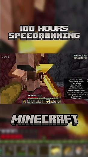 Day 8 of speedrunning went well ⚡️ #Minecraft #Speedrunning #100Hours