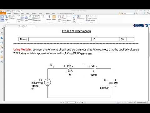 6- RLC Circuit Lab Simulation 6
