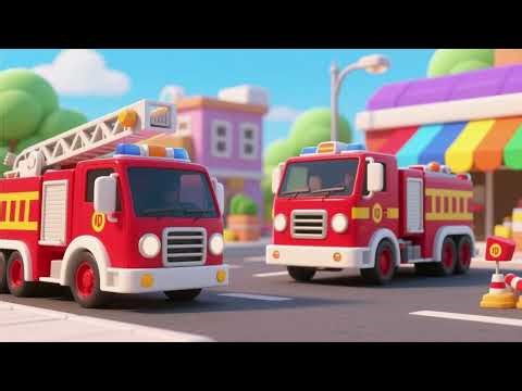 Learn Colors with Firefighter Engines 🚒🎨 | Fun Kids Song & Color Learning