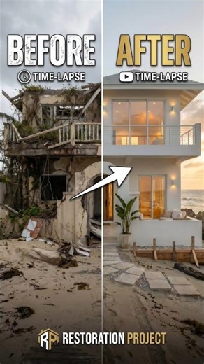 Rebuilt an Abandoned House From Scratch 🏚️➡️🏡 #restoration #timelapse #abandonedhouse #beforeafter