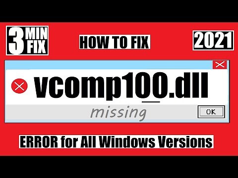 VCOMP100.dll was not found ✅How to Fix VCOMP100 is Missing from computer Error💻Windows 10\\7 32/64Bit
