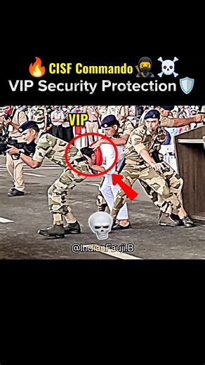VIP Security Protection by CISF Commando🔥☠️🇮🇳 #cisf #security #army #commando #military #training