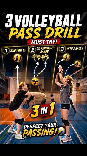 3 Volleyball Passing Drills Every Player Must Master 🏐🔥 #Shorts #volleyball