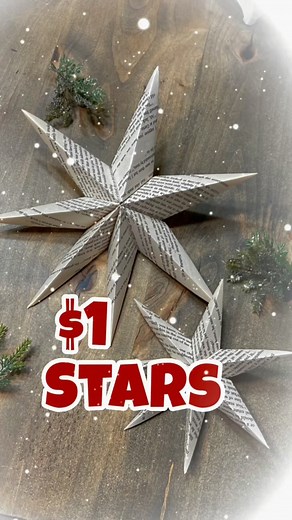 67 reactions · 14 shares | How to make paper stars- a DIY tutorial upcycling book pages folding them into 3d stars. These handmade stars can be given as creative Christmas gifts or to bring some elegance and charm to your Christmas tree decorations! #thecautiouscreative #diyhomedecor #paperfolding #budgetdecorating #decoratechristmastree #diypaperstars #tutorial #howtomake | Heather Goeckeritz Darger | Facebook