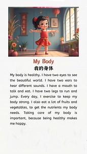 16K views · 204 reactions | 每日英語晨讀《My body》#英語晨讀美文 #英語啟蒙 #英語口語 | 欣怡晨讀 | Facebook