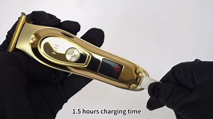 HTC Hair Clippers – Professional Cordless Rechargeable Hair Trimmer with Precision, Adjustable Speeds, and LED Display （Gold）