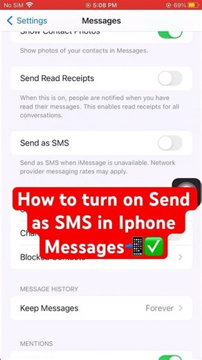 How to turn off Send as SMS in Iphone Messages📲✅ #iphone #tutorial #messages #sms #tipsandtricks