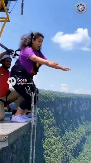 Unexpected Bungee Jump Fail 😂#bungeejump #funnymoments #unbelievable #shots #viral #reality #soraai