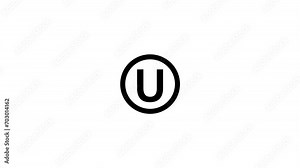 Alphabetical logo animation, Capital letter "U" in a circle.