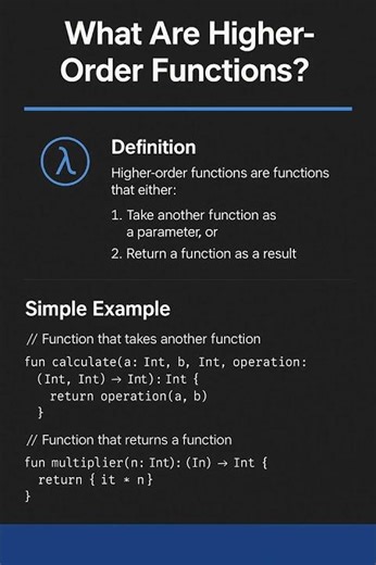 What are higher order function #explorepage #learnkotlin #tips