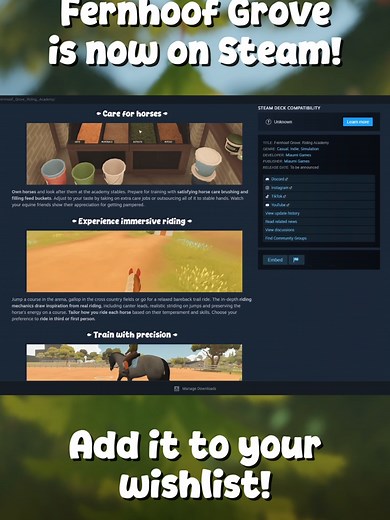 Wishlisting Fernhoof Grove on Steam!