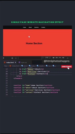 Single Page Website Navigation #coding #viralvideo #csscoding #shorts #short #video #viralvideo
