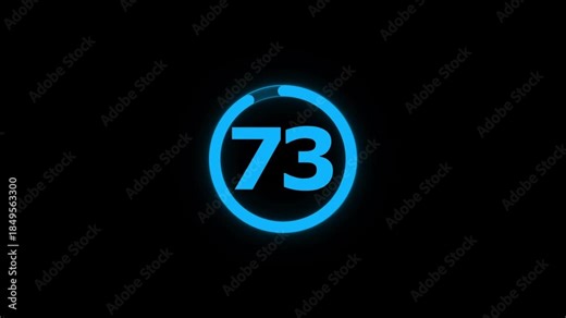 Circle countdown timer animation from 80 to 0 second animation on black background with alpha channel, 80 second countdown timer, special offers on promotional materials. Countdown video 4k video