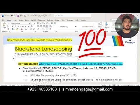 New Perspectives Excel 365 | Module 7: End of Module Project 2 #BlackstoneLandscaping