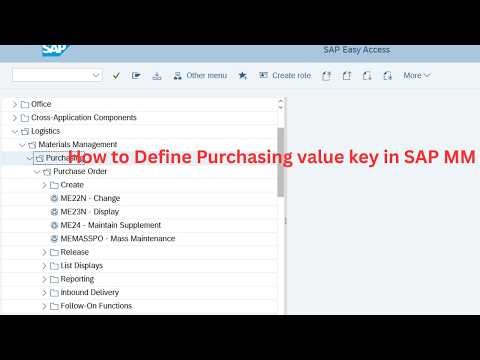 How to Define Purchasing value key in SAP MM