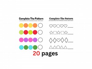 Preschool Pattern Worksheet Bundle: 20-page Printable Activity (PDF) - Etsy Canada