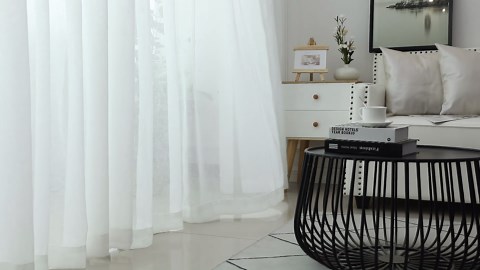 Window Treatments Linen Curtain Panels Open Weave - Natural Linen Blended Sheer Curtains with Nickel Grommet for Living Room, Privacy Assured (Turquoise, 52"W x 63"L, Set of 2)