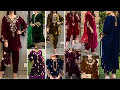 Stylish velvet dress design | Party wear velvet dress design | Simple velvet dress designing ideas