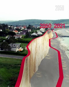 2M views · 13K reactions | L'érosion des falaises menace grandement de nombreuses habitations. Sera-t-il encore possible en 2050 de vivre en bord de mer ?  "2050 : Dérèglement climatique", ce soir à 21.05 | W9 | Facebook