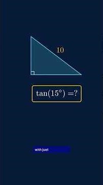 Find Tan(15°) With Just One Triangle 😳