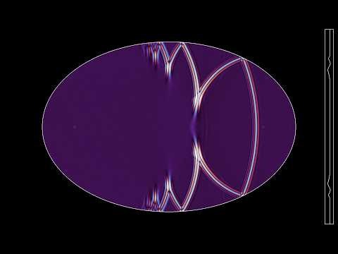 Waves starting on the boundary of an ellipse with Neumann boundary conditions