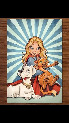 New cover for Supergirl Issue 9! Sort of completes the Krypto-Streaky-Supergirl variant set ♥️. Hope you all like it, it was a lot of fun to draw. Coming this January to your local comic shop! #supergirl | Chrissie Zullo Uminga