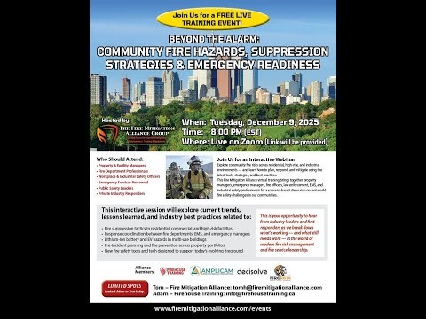 Webinar #7 Emergency Management Webinar by Fire Mitigation Alliance Dec13/25