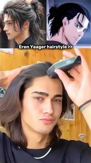 Eren Yeager hairstyle tutorial 🔥 #usa #unitedstates #hairstyle #hair #haircut #haircare #shorts #fyp