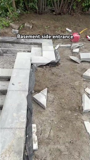 Basement side entrance || Watch your backyard go from basic to breathtaking—one brick at a time.