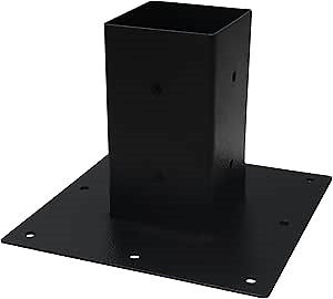 FEBTECH - 4x4 Post Base - Heavy Duty Carbon Steel 4x4 Post Base for Concrete Ground and Soil Ground - Mailbox Mounting Plate for Mailbox Post, Deck, Porch and Railing Support