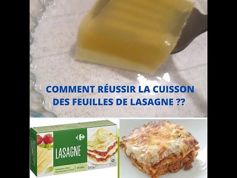 COMMENT PRECUIRE LES FEUILLES DE LASAGNE ?