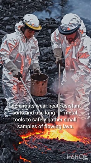 Collecting Lava at 1,000°C! From Fire to Facts: Lava Collection Story