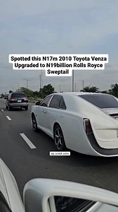 The 2010 Venza with 2GR engine cost N17million while the Rolls Royce Sweptail is $13.2million. That's N19billion as at today. When life gives you Toyota Venza, turn it to a Rolls Royce Sweptail #jayscotchautos #jayscotchautoscontents | Jay Scotch Automobile Ltd