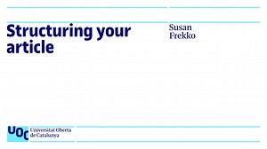 Structuring your article