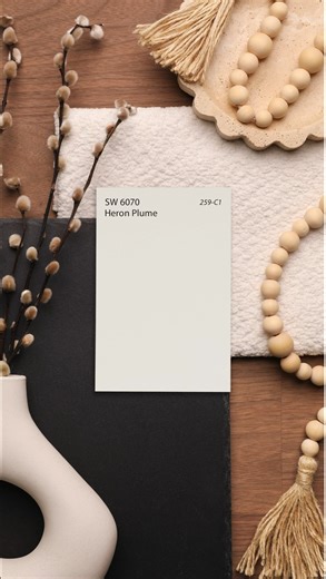 Is your farmhouse style ready for a modern upgrade? Order free color chips of our July Color of the Month and its coordinating shades: https://bit.ly/4eqSgBy . 🎨: Heron Plume SW 6070 (Color of the Month) Soft Suede SW 9577 Alloy SW 9569 Mount Etna SW 7625 Studio Beige SW 9602 Quartersawn Oak SW 2836 Stony Creek SW 9610 Pachyderm SW 9596 | Sherwin-Williams