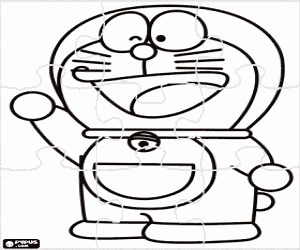 Doraemon puzzle coloring page printable game