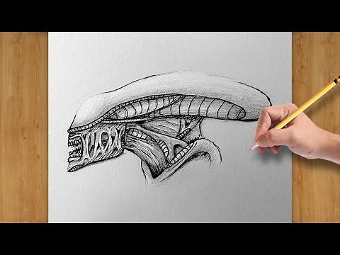 How to Draw H. R. Giger's Alien Head - Easy Drawing for Beginners