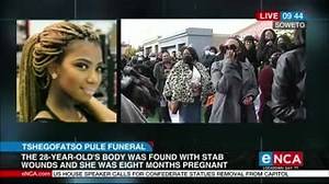 Tshegofatso Pule will be laid to rest today. Watch the funeral live on #DStv403 and eNCA.com #TshegofatsoPule | eNCAnews