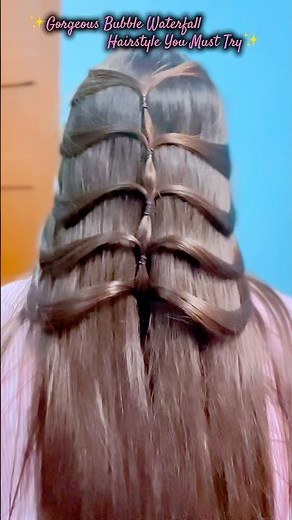 Bubble Waterfall Braid for any Occasion😍‪@misshelly_official‬ #hairstyle #wedding #hair #shorts #yt