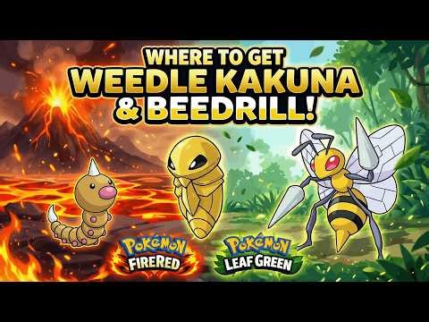 Where To Get Weedle Kakuna & Beedrill In Pokemon Fire Red & Leaf Green