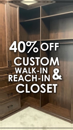 Tired of messy closets? Get 40% off walk-in and reach-in systems built fast with premium materials. | Distinctive Closets
