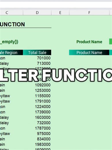 FILTER Function အသုံးပြုနည်း #excel #advancedexcel #excelpro #exceltutorial #excelfunctions #myanmarexcelguide