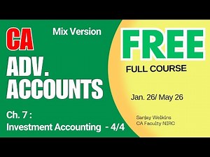 L- 62: Study Free Adv. Accounting CA Inter Ch.7:Investment Accounting 4 #cainter #advancedaccounts