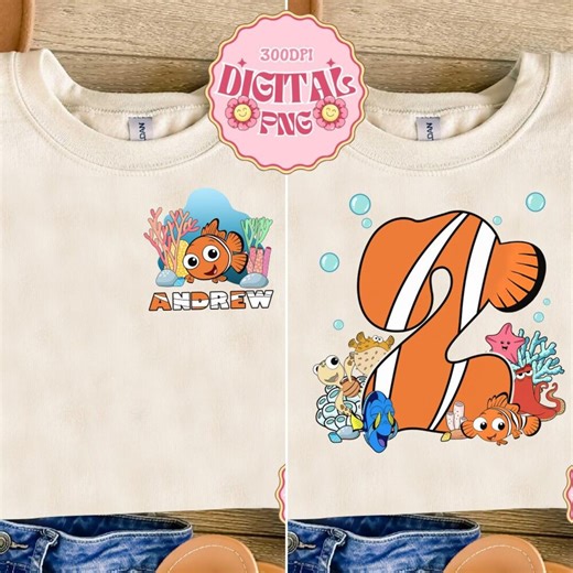 Custom Name Finding Nemo File, Nemo Dory Squirt Bruce Png, Disneyland Birthday Gift 2025, Disneyland Family Trip Gifts Instant Download - Etsy